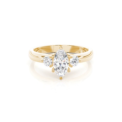 4 hrot Nastavení Marquise diamant tři kameny Prsten