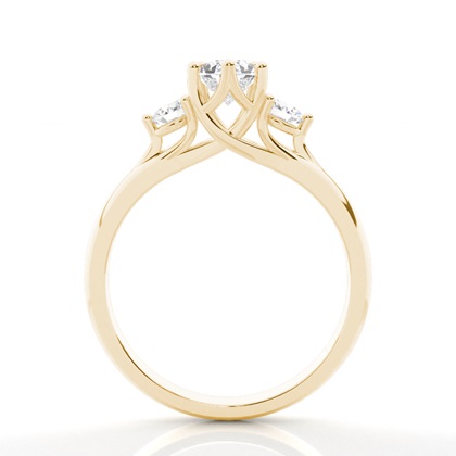 4 hrot Nastavení Hruška diamant Tri Kamenný Prsten