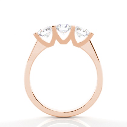 Rose Gold 3 Stone Diamond Rings