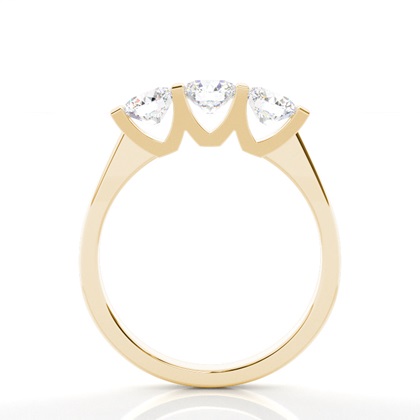 Yellow Gold Three Stone Diamond Rings