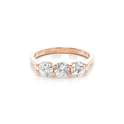 Rose Gold 3 Stone Diamond Rings