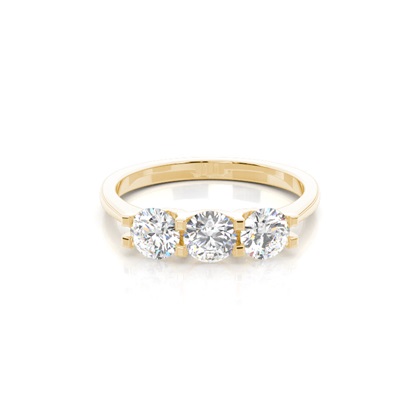 Yellow Gold Three Stone Diamond Rings