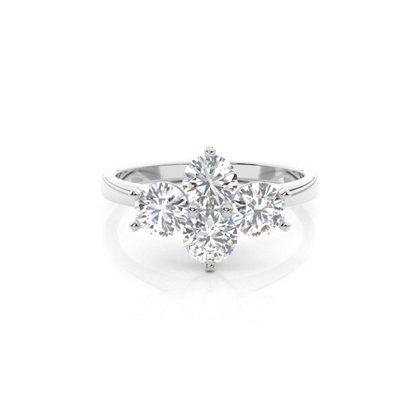 Round Cluster Diamond Rings