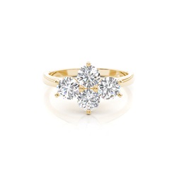 Runder Diamant Cluster Ring in einer Krappenfassung