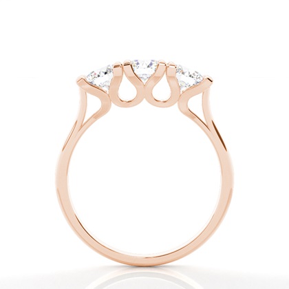 Runder Trilogie Diamantring in einer 4-Krappenfassung