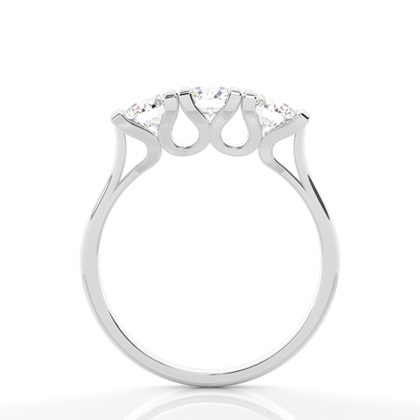 Runder Trilogie Diamantring in einer 4-Krappenfassung