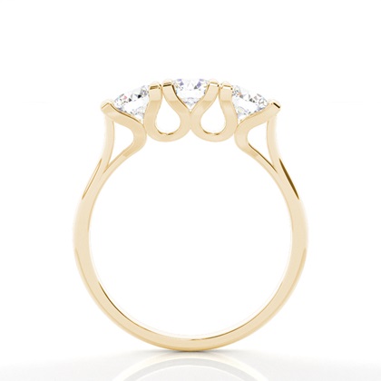 Runder Trilogie Diamantring in einer 4-Krappenfassung