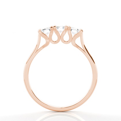 4 hrot Nastavení Emerald diamant Tri Kamenné Prsten