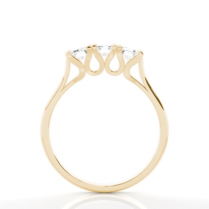 4 hrot Nastavení Emerald diamant Tri Kamenné Prsten