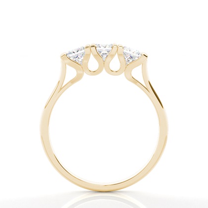 Prsten se 4 hroty Princezna Diamant Tri Kameny