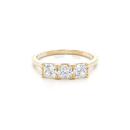 Prsten se 4 hroty Princezna Diamant Tri Kameny