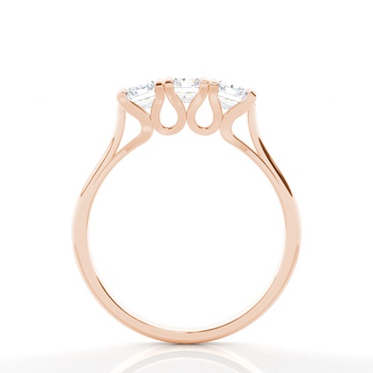 4 hrot Nastavení Radiant diamant tři kameny Prsten