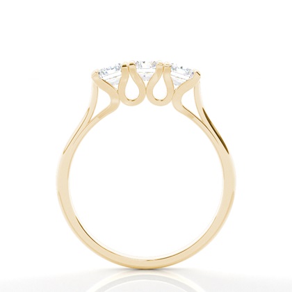 4 hrot Nastavení Radiant diamant tři kameny Prsten