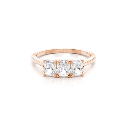 4 hrot Nastavení Radiant diamant tři kameny Prsten