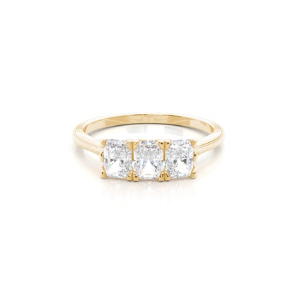 4 hrot Nastavení Radiant diamant tři kameny Prsten