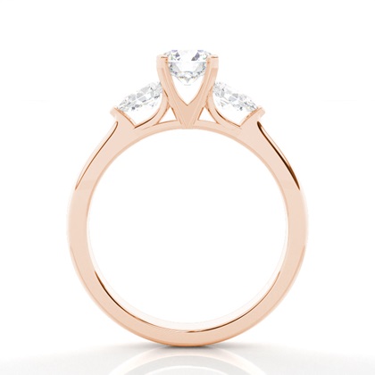 Runder Trilogie Diamantring in einer 4-Krappenfassung