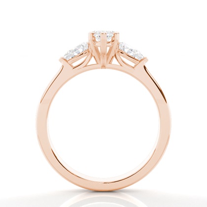4 hrot Nastavení Marquise diamant tři kameny Prsten