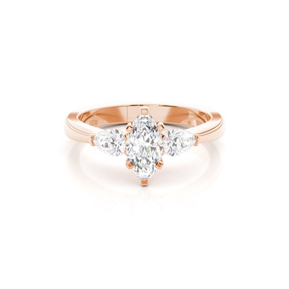 4 hrot Nastavení Marquise diamant tři kameny Prsten
