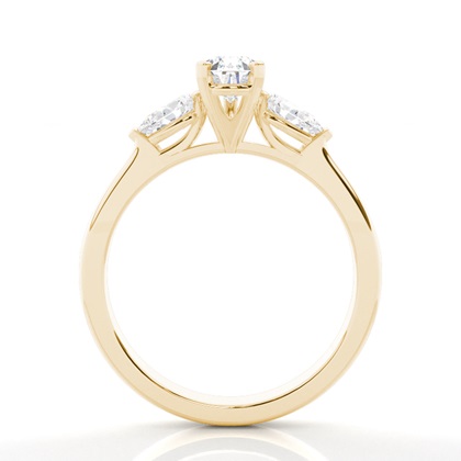 4 hroty nastavení hruška diamant tri kamenný prsten