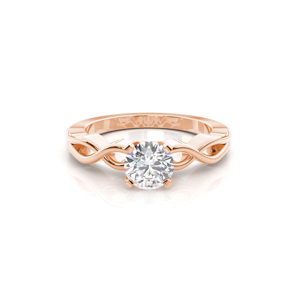 Round Plain Diamond Engagement Ring
