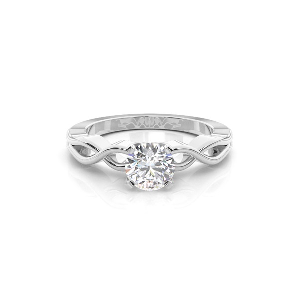 Round Plain Diamond Engagement Ring