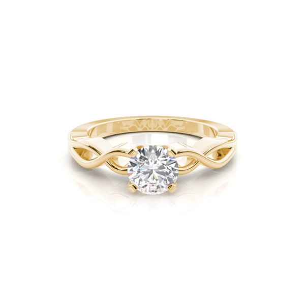 Round Plain Diamond Engagement Ring