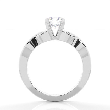 Round Plain Diamond Engagement Ring