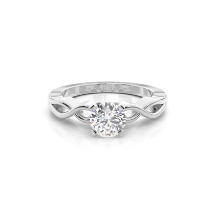 Round Plain Diamond Engagement Ring