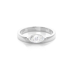 Marquise Plain Diamond Engagement Ring
