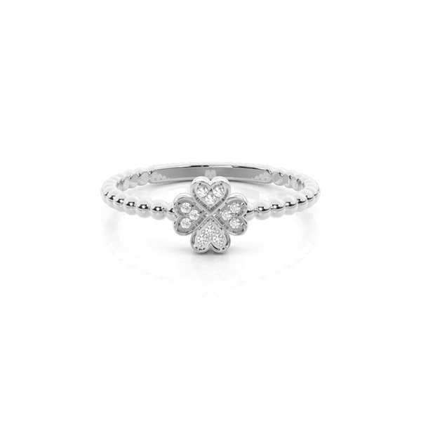 Pave Setting Round Diamond Cluster Ring