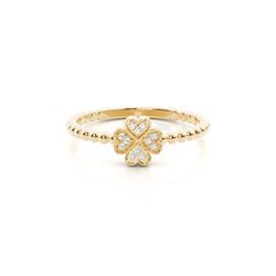Runder Diamant Cluster Ring in einer Pavéfassung