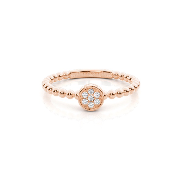 Pave Setting Round Diamond Cluster Ring