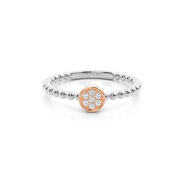 Pave Setting Round Diamond Cluster Ring