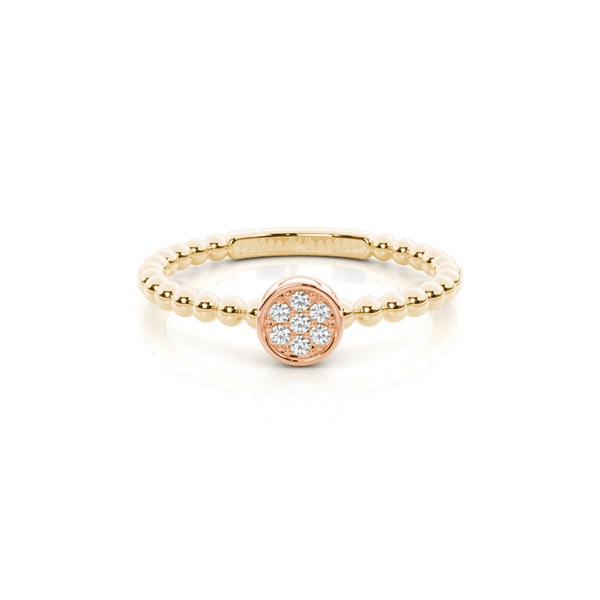 Pave Setting Round Diamond Cluster Ring