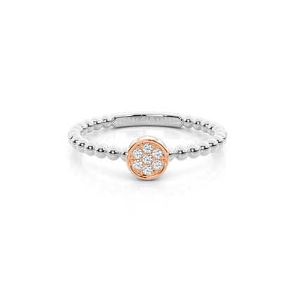 Pave Setting Round Diamond Cluster Ring
