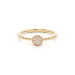 Runder Diamant Cluster Ring in einer Pavéfassung