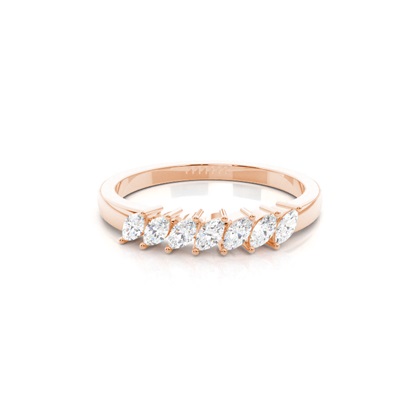 Marquise Rose Gold 7 Stone Diamond Rings