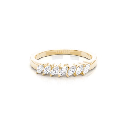 Marquise Yellow Gold 7 Stone Diamond Rings