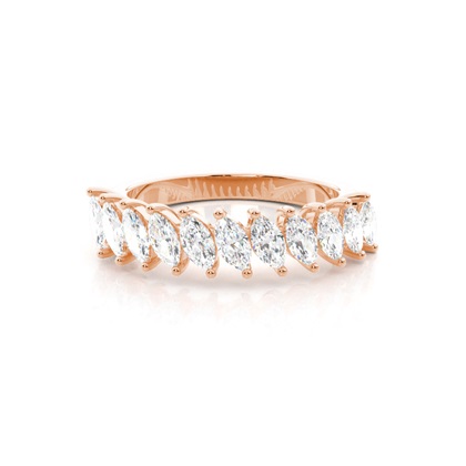 Marquise Rose Gold Diamond Anniversary Rings