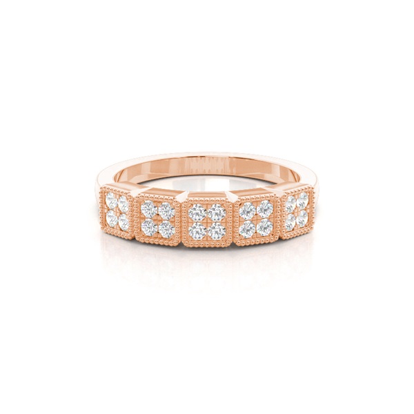 Prong Setting Round Half Eternity Diamond Ring