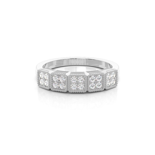 Prong Setting Round Half Eternity Diamond Ring