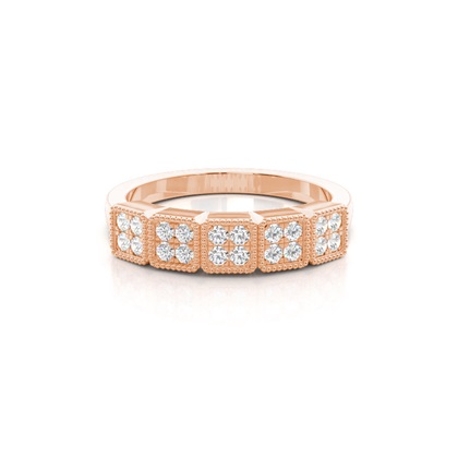 Rose Gold Half Eternity Diamond Rings