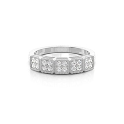 Prong Setting Round Half Eternity Diamond Ring