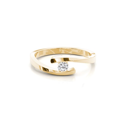 Yellow Gold Dainty Diamond Engagement Rings