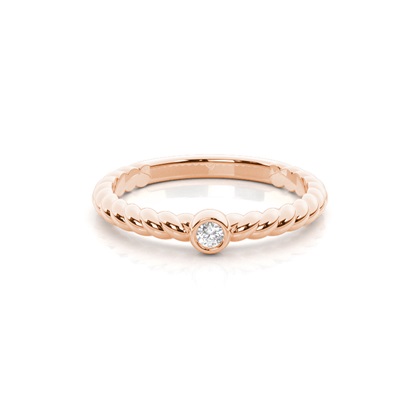 Rose Gold Dainty Diamond Engagement Rings