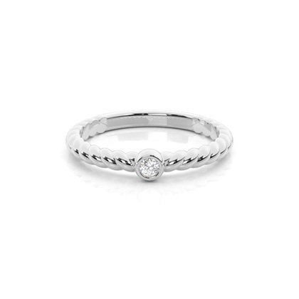 Silver Solitaire Diamond Rings