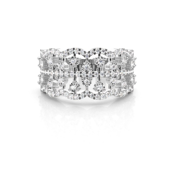 3 Prong Setting Round Diamond Fashion Ring