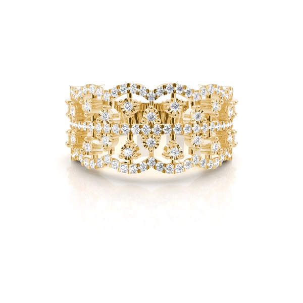 3 Prong Setting Round Diamond Fashion Ring