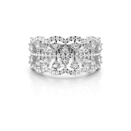 3 Prong Setting Round Diamond Fashion Ring