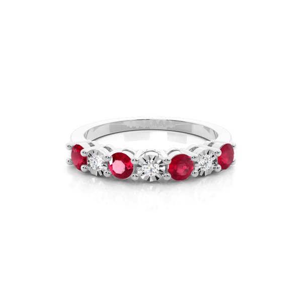 Ruby 4 Prong Half Eternity Ring